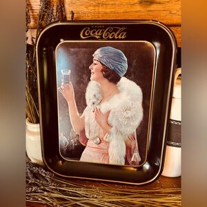 1975 Coca-Cola Art Deco Style Metal Tray with 1920’s Flapper Girl